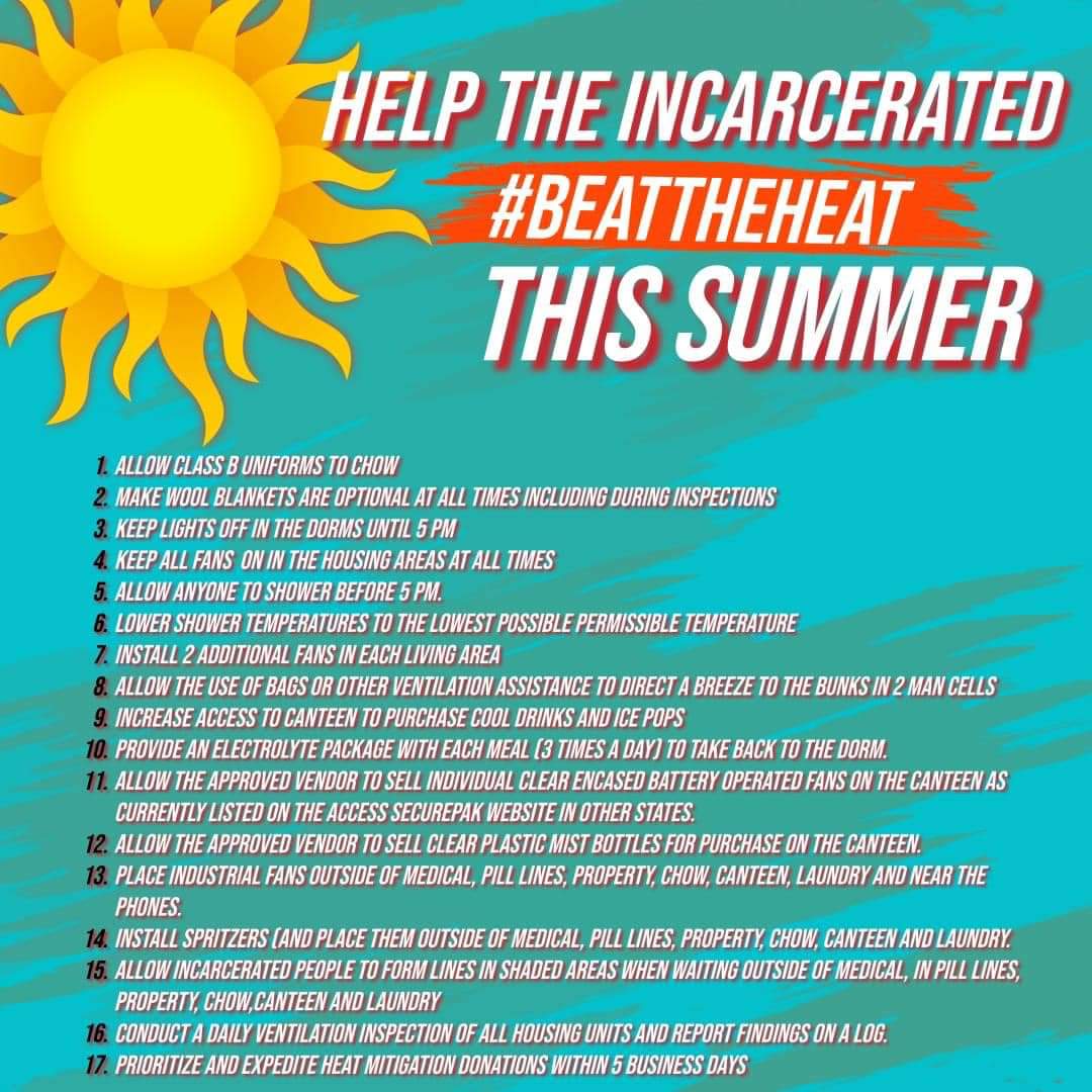 JMichelle2006's tweet photo. WHEN WILL OUR LOVED ONES MATTER? 2 PEOPLE DIED IN THE PAST WEEK AT ONE CAMP! ITS TO HOT!!!  @FLSenate @florida_cares @GovRonDeSantis @realDonaldTrump @FL_Corrections https://t.co/MI4zru8bhh