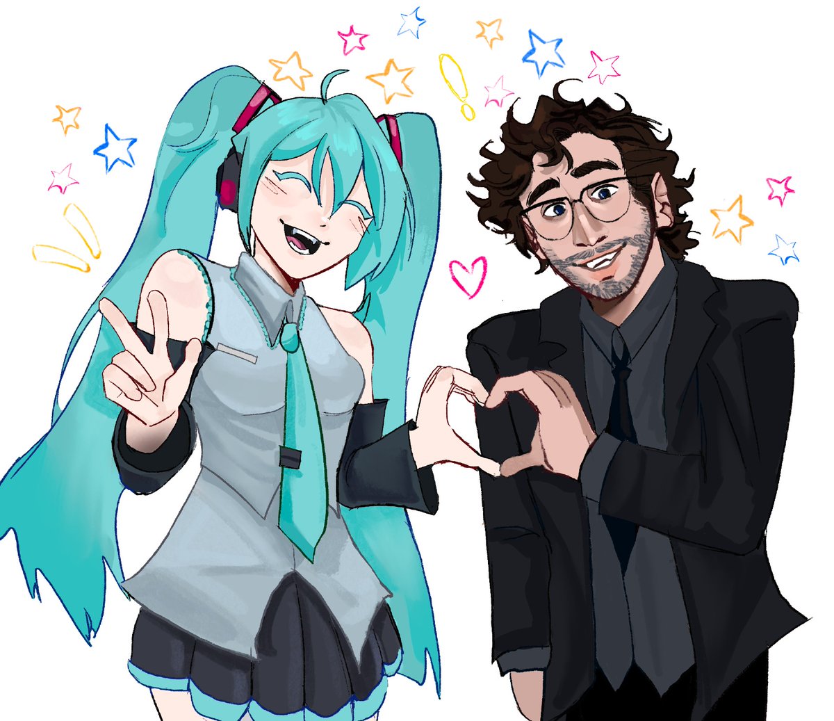bio_chill's tweet photo. I Forget twitter exists so ima send in this from a while ago... WILL WOOD AND HATSUNE MIKU RAGHH also im more active on instagram btw: #willwood   #HatsuneMiku #art https://t.co/dI5Iod6bte