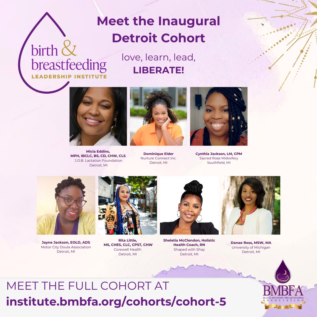 BMBFA's tweet photo. 🚀Meet Cohort 5 of the Birth &amp; Breastfeeding Leadership Institute!
 🎉 Our inaugural Detroit cohort, making strides in advancing birth and breastfeeding in the community. Let's support their journey! #DetroitLeaders 

https://t.co/yd3XAnXcY5 https://t.co/EYvD2SiH39