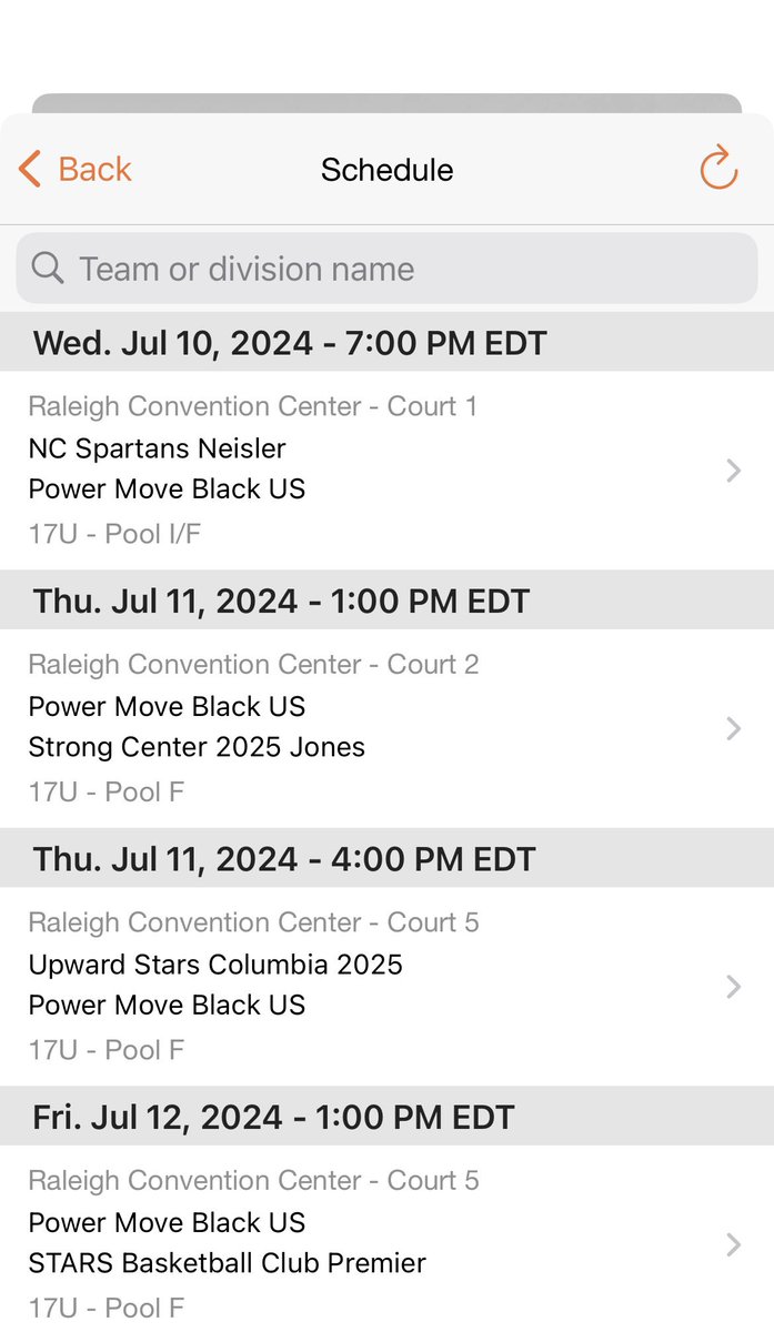 MatteoEuell's tweet photo. My schedule this week with @PowerMoveBoys Black US at @Phenom_Hoops Live https://t.co/ryIffhpAdf