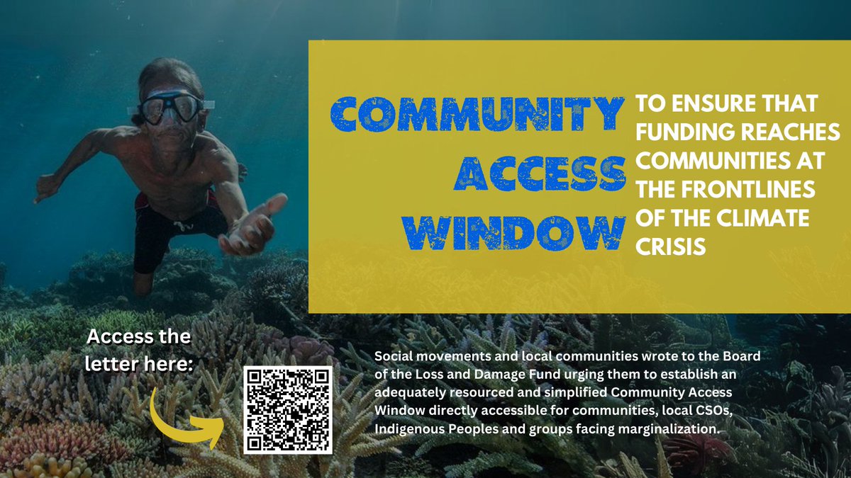 lienvandamme's tweet image. To truly deliver #ClimateJustice, the #LossAndDamage Fund must be accessible, bold &amp;amp; #inclusive. 🌱🌍

+350 CSO &amp;amp; Indigenous Peoples' organizations wrote a letter to the LDF Board urging them to set up a Community Access Window. 

🔗 Read: lossanddamagecollaboration.org/publication/op…