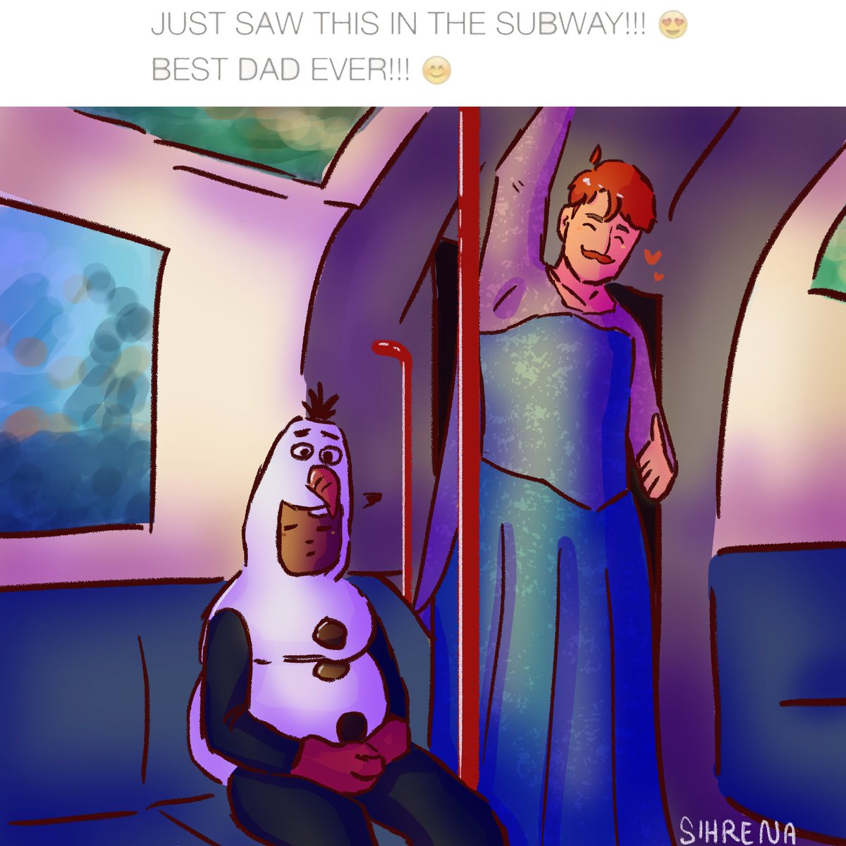 I just saw that photo of a father with his daughter on the subway and I NEEDED to draw my dadsona and my beautiful daughter Amanda like that

#dreamdaddy