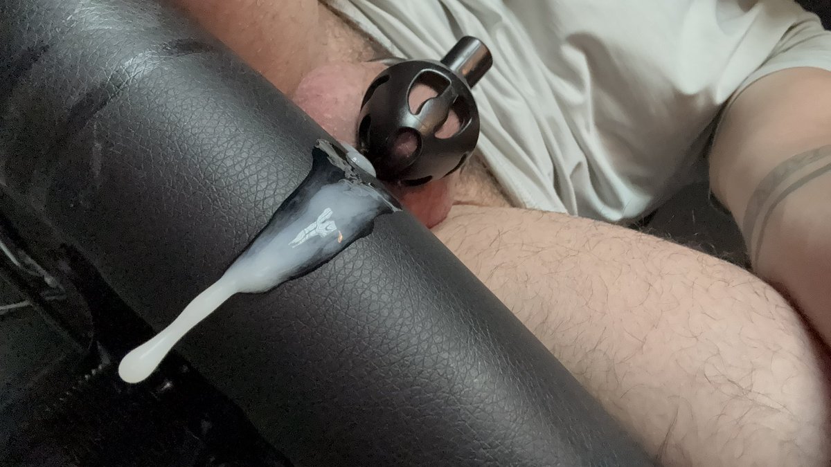 CopperPup4's tweet photo. Couldn’t help cumming in my cage while wearing my plug. Crazy how intense and sensitive my body is being caged. #gaycage #cockcage #gaykink #chastity #cageday https://t.co/eYUbqA8TSi