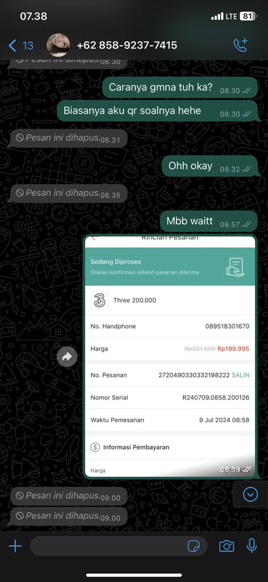 panggilnala's tweet photo. HELP RT SCAMMER GESTUN 

Gue ga sempet ss rc nya udh keburu dia hapus dan ngeblok. Gue baru pertama gestun via co kirain emng feenya lebih rendah dan prosesnya lama, ternyata kena scam gais🥲 
Akun x : @razbll 
Wa : +62 858-9237-7415
no co : 089518301670

#zonauang #zonajajan https://t.co/adhSE9FwqL