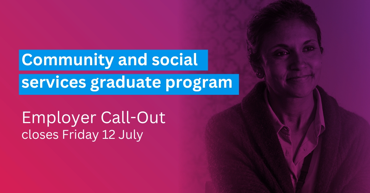 The Department of Families, Fairness &amp; Housing is looking for community services organisations interested in partnering on the exciting, new Community and Social Services Graduate Program (CASS GP). Applications close this Friday. Find out more: vic.gov.au/community-and-…