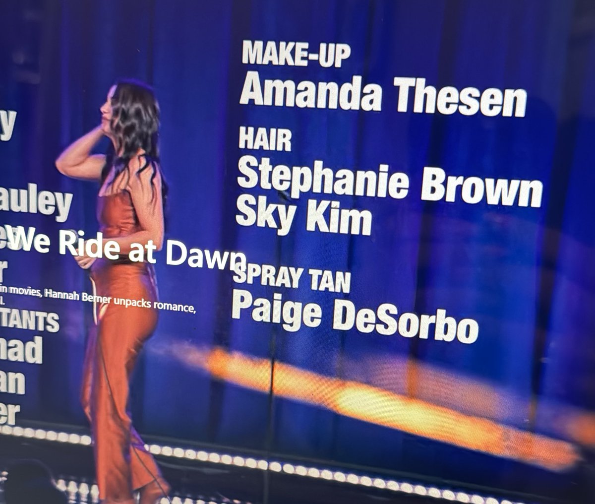 BingeingBravo's tweet photo. Omg Paige made the credits 🤣 This was a great special!! #werideatdawn #hannahberner https://t.co/TPdVKnT3i1