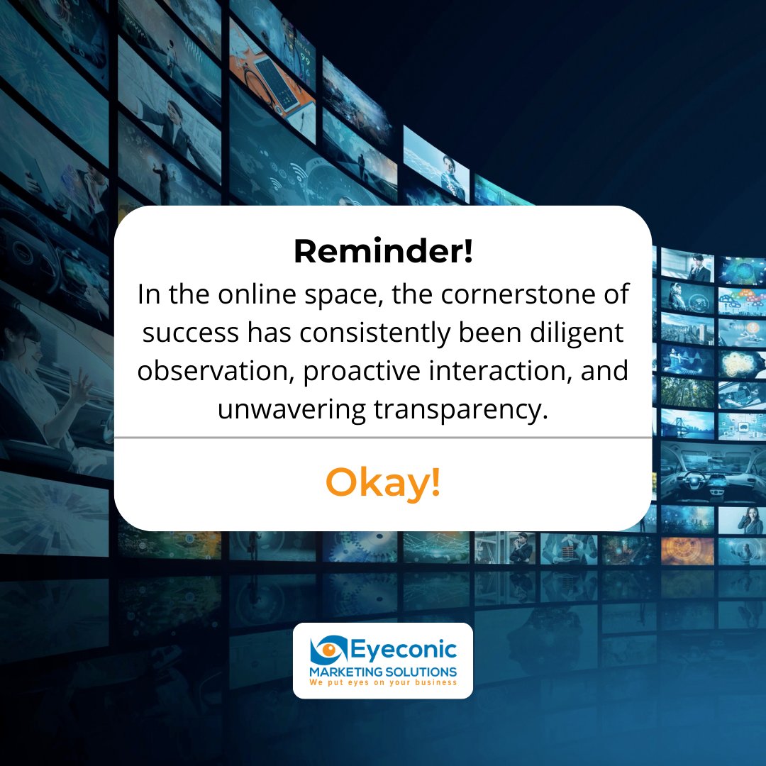 EyeconicLA's tweet photo. Unlock the secret to digital success: Monitor, engage, and stay transparent. 💡

#marketingtips #quotes #entrepreneur #marketingdigital #brand #digital  #advertising #marketingstrategy #marketing https://t.co/EJElI9s51T