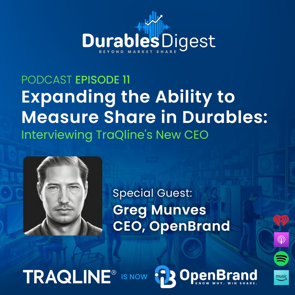 🎙️📺 Episode 11 of Durables Digest — now live! Hear the breaking news directly from OpenBrand CEO Greg Munves, who joins Brian and Eric to discuss today's OpenBrand acquisition of TraQline. 📺🎙️
hubs.ly/Q02FZ0jm0

#podcast #marketshare #marketresearch #markettrends