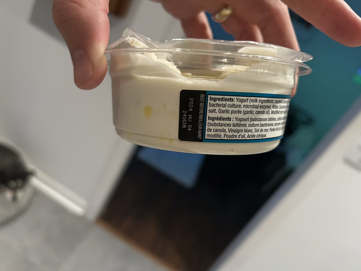 simpsonandrew's tweet photo. @PresChoice nice gelatinous blob growing inside of my tzatziki #heypc https://t.co/4A0cdYwji8