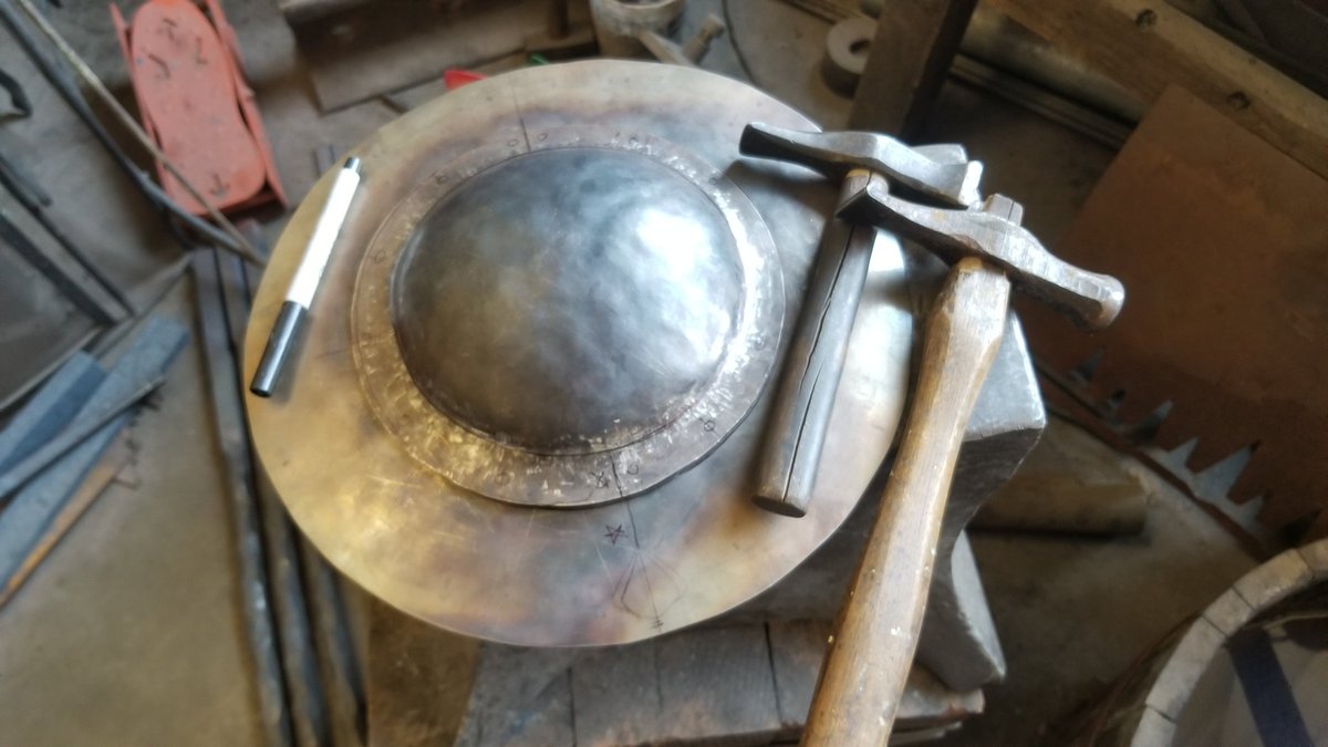 LostInHash's tweet photo. On the anvil today:
Competition Buckler 
#Vlogsmith #Blacksmith https://t.co/uKHYntP6Ay