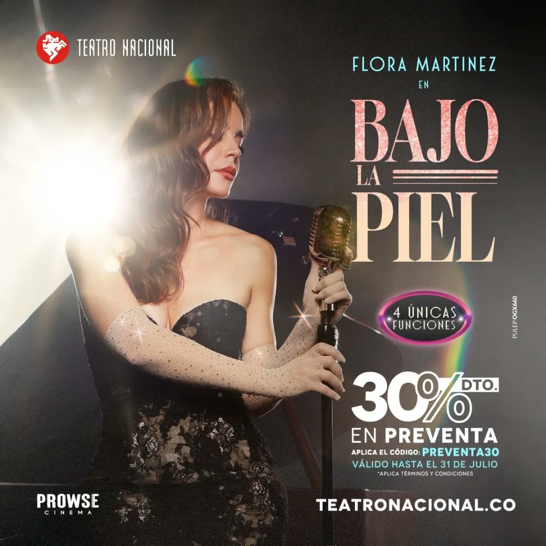 FloraXFiles's tweet photo. ✨ FLORA MARTINEZ EN BAJO LA PIEL ✨  aprovechen la preventa y no se queden sin ver este magico show. 🎶 
🏷️ https://t.co/noIbt35Pba https://t.co/KYrc6xnKDa
