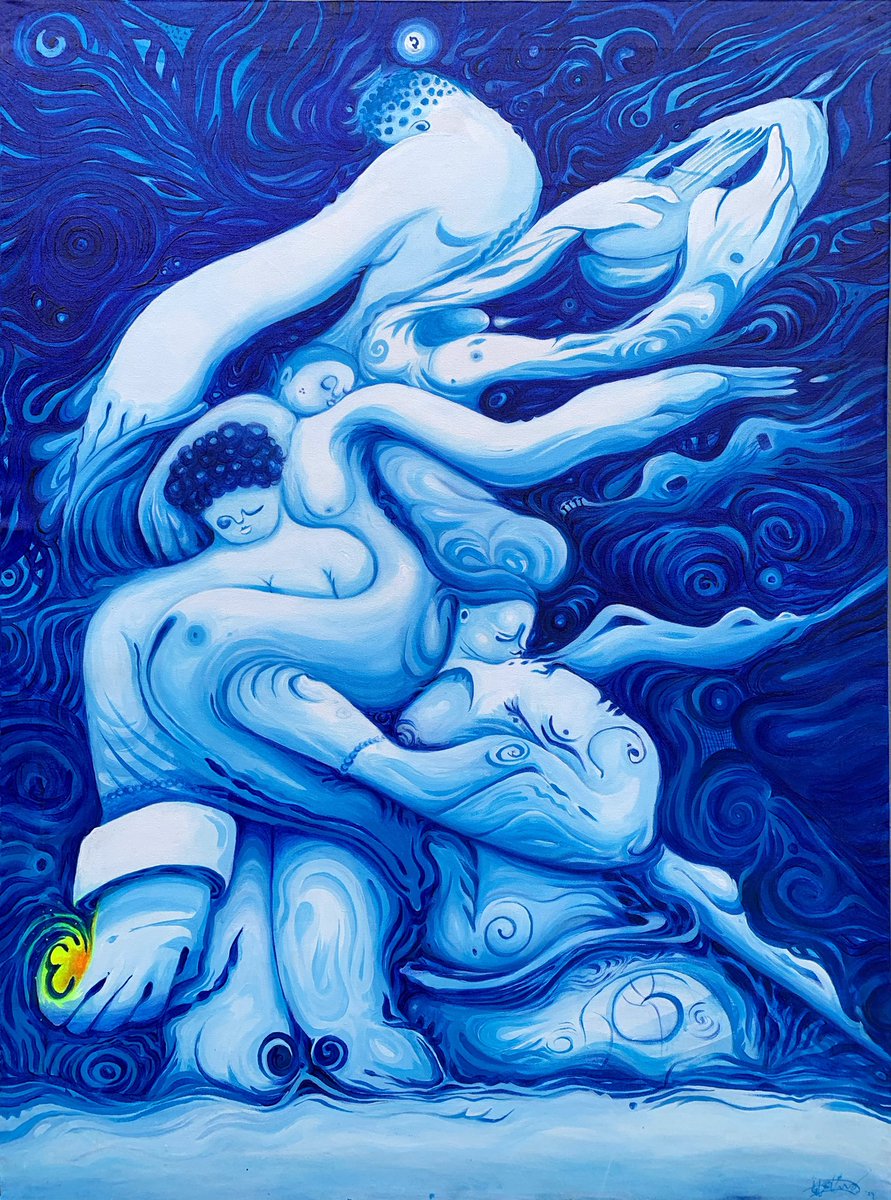 igbobinna's tweet photo. 🌀Aru Nwa [Acrylic on Canvas • 4ft x 3ft • 2024]
 Finally brought this piece to canvas and I’m beyond proud on how it turned out. Took some time away to really focus on a few things including this piece and I’m glad to be back sharing these pieces here again. 💙

#igbobinna https://t.co/mQWgMtqUK2