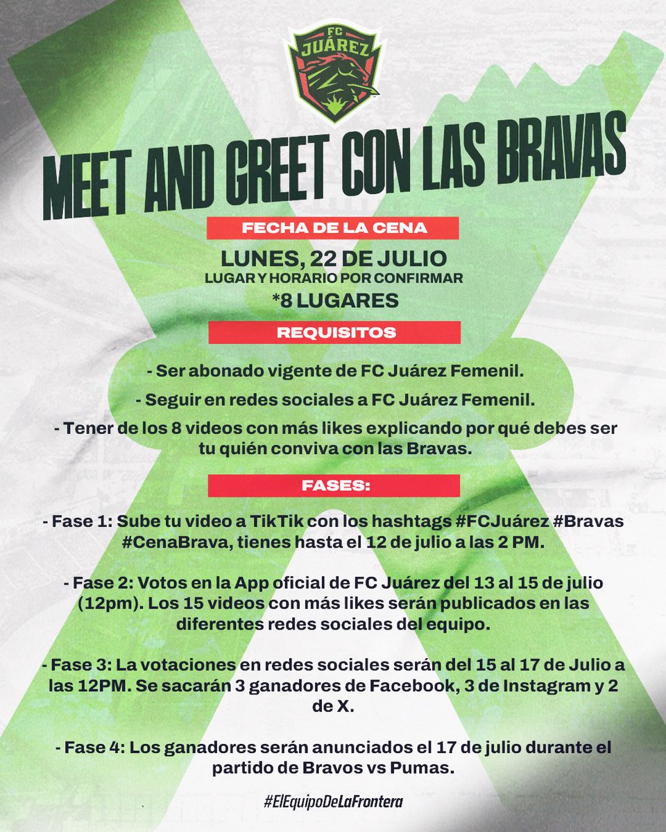 FemenilFcJuarez's tweet image. 🚨¡Podrías ser tú la persona afortunada que conozca a las Bravas! 🐎 

#ContigoMásBravas