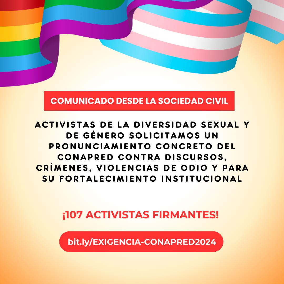 ammbar69's tweet photo. Desde #Sonora me sumo a ésta exigencia de actuación por parte de @CONAPRED que hasta ahora ha sido silente ante la ola de violencia y discriminación hacia las poblaciones #LGBTIQA+ 
https://t.co/XMtbKaek7M https://t.co/QlUrSwkbj1