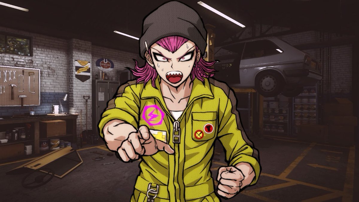 "Hey! I'm not a cheater! I'm real mechanic! The best one there is!
We're pretty much the same age! Don't think too high f yourself!"