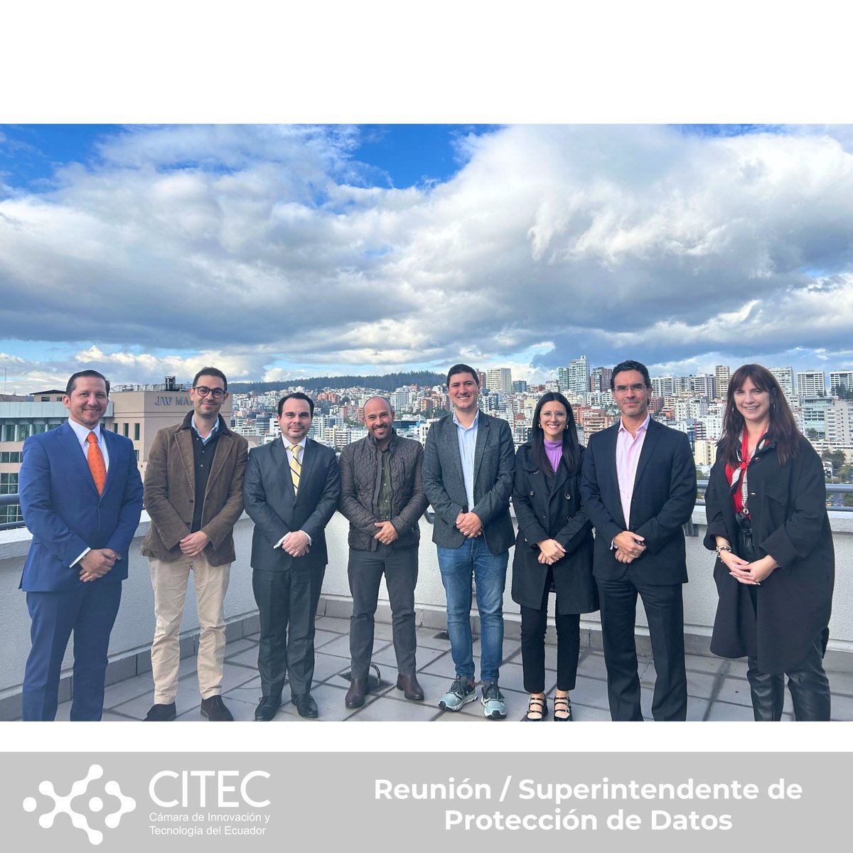 CITECec's tweet photo. Miembros del Directorio y equipo de CITEC participaron en una reunión con Fabrizio Peralta, Superintendente de Protección de Datos. Este encuentro tuvo como objetivo coordinar acciones futuras conjuntas para lograr e implementar una cultura de protección de datos en nuestro país. https://t.co/b9KwJ3GTeH