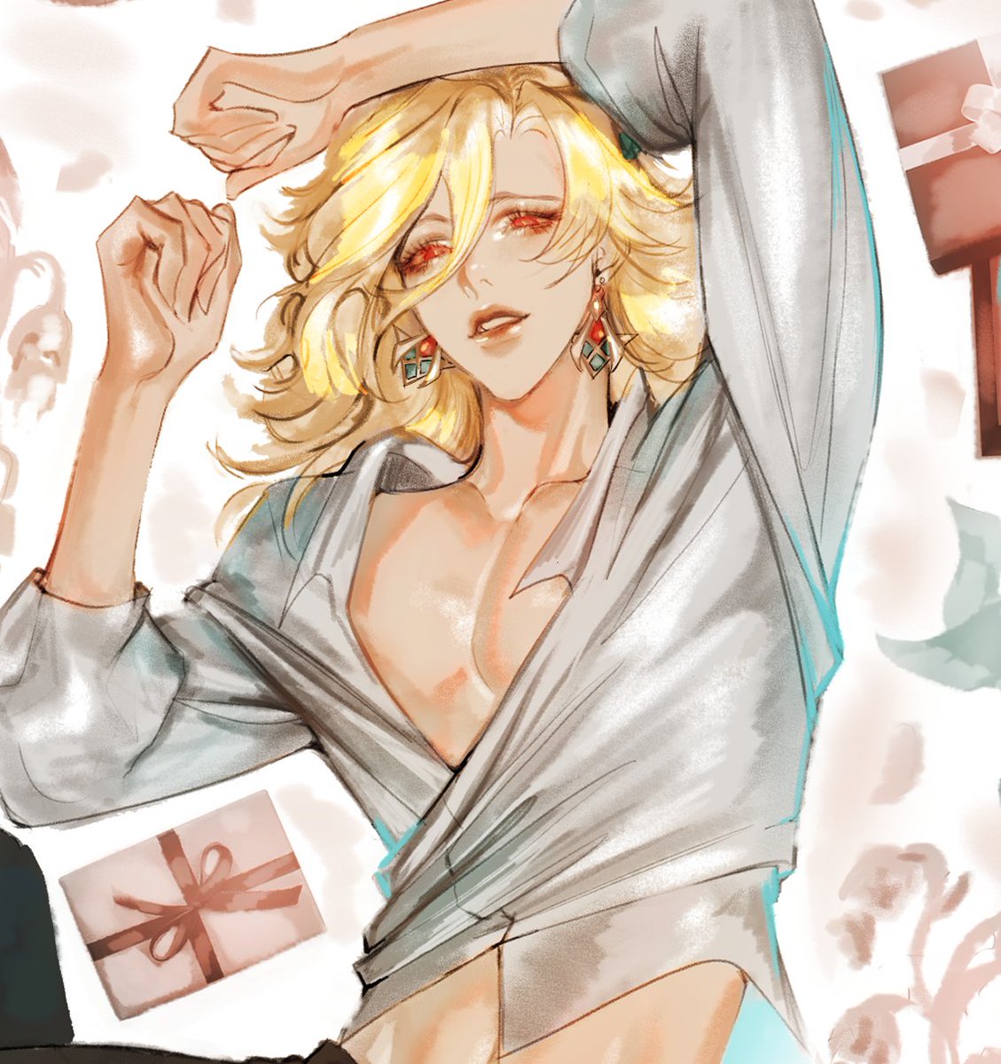 h0psynth's tweet photo. One more happy birthday for Kaveh🥺#haikaveh #アルカヴェ #カーヴェ生誕祭2024 #nsfw https://t.co/MxrFcqUCYn