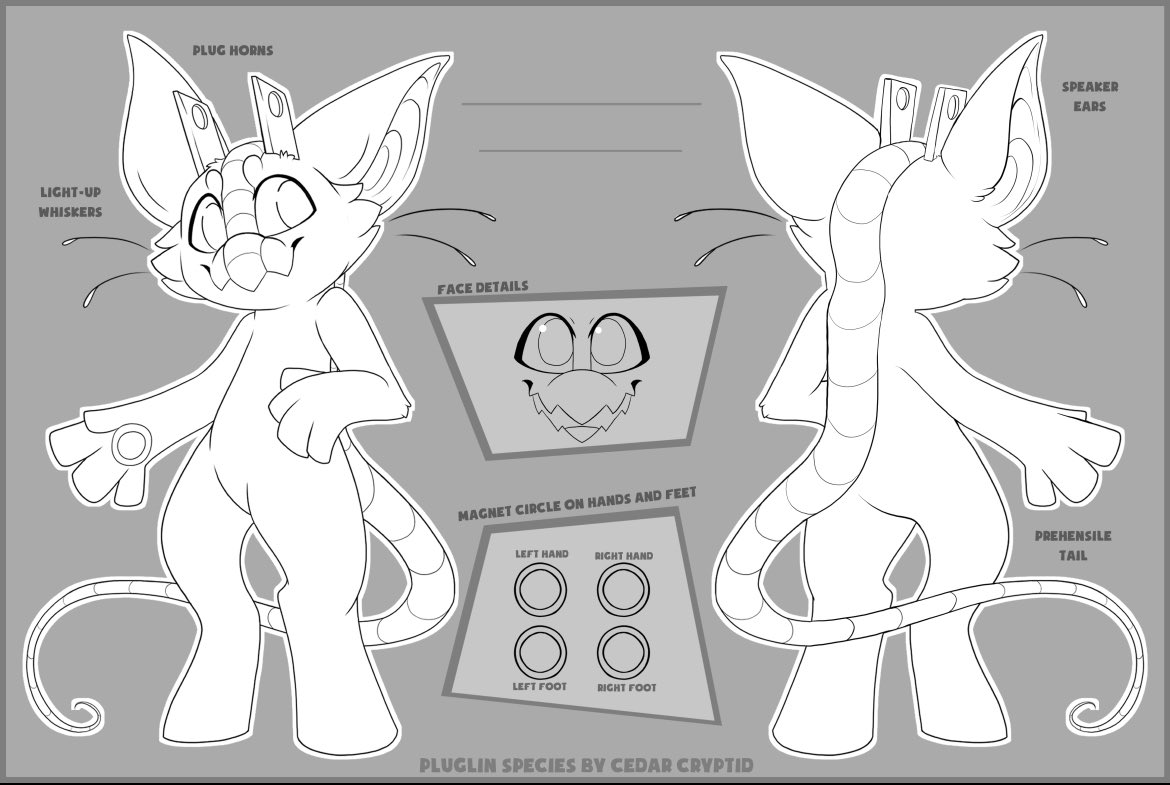 Threw together a couple free ref sheets for folks that want to make their own Pluglin! ^u^
