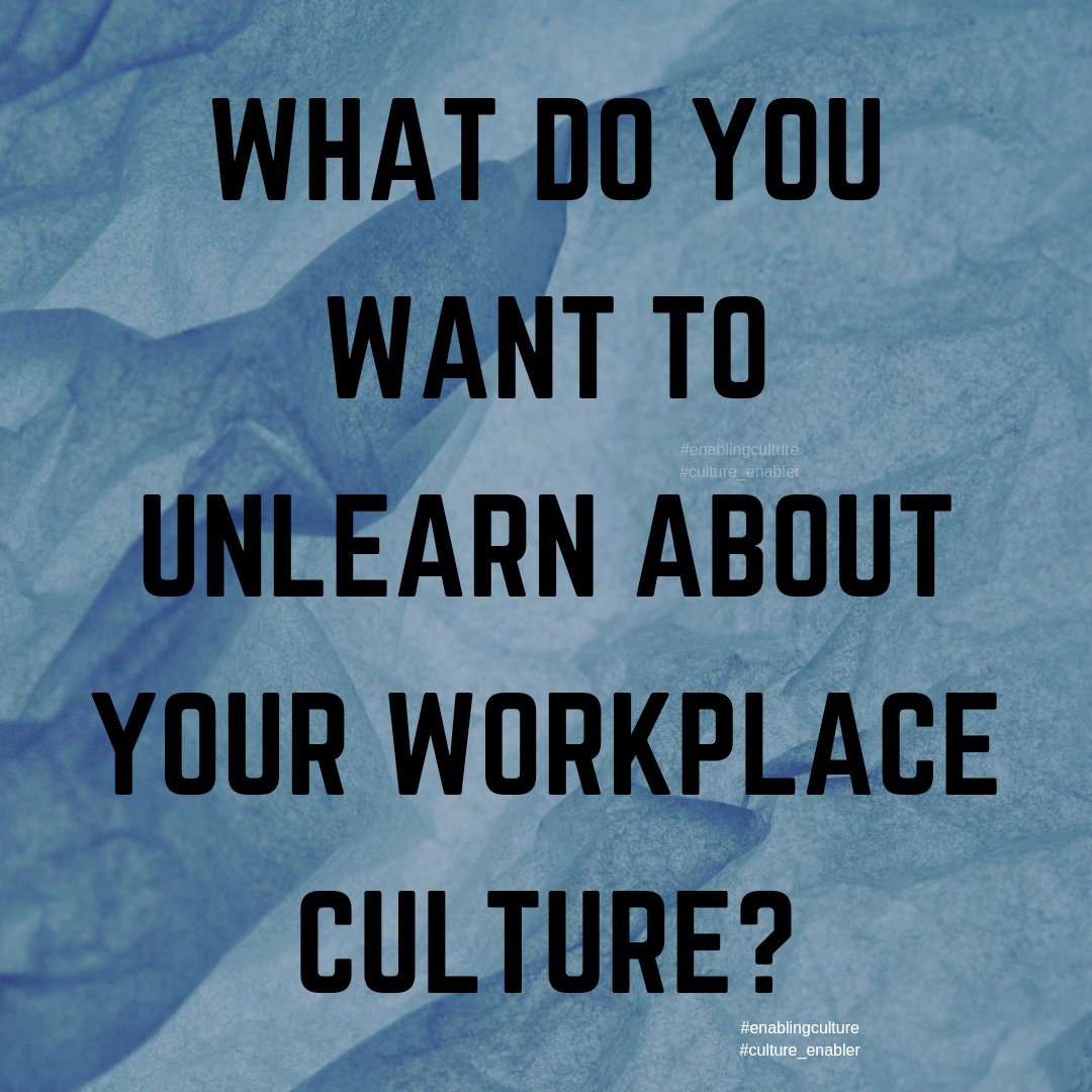 EnablingCulture's tweet photo. Midweek question: Reflecting on workplace culture, what are some norms or practices you believe we should unlearn? Whether it's rigid hierarchy, over-reliance on meetings, or any other barriers to creativity and collaboration.
What else would you add?
#midweekreflection #unlearn https://t.co/mDB1Flt409
