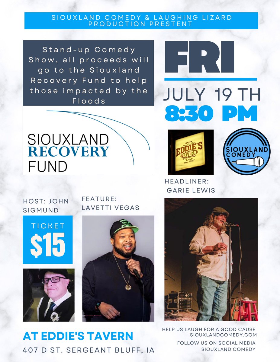 Our next show will be July 19th at Eddies Tavern in Sergeant Bluff