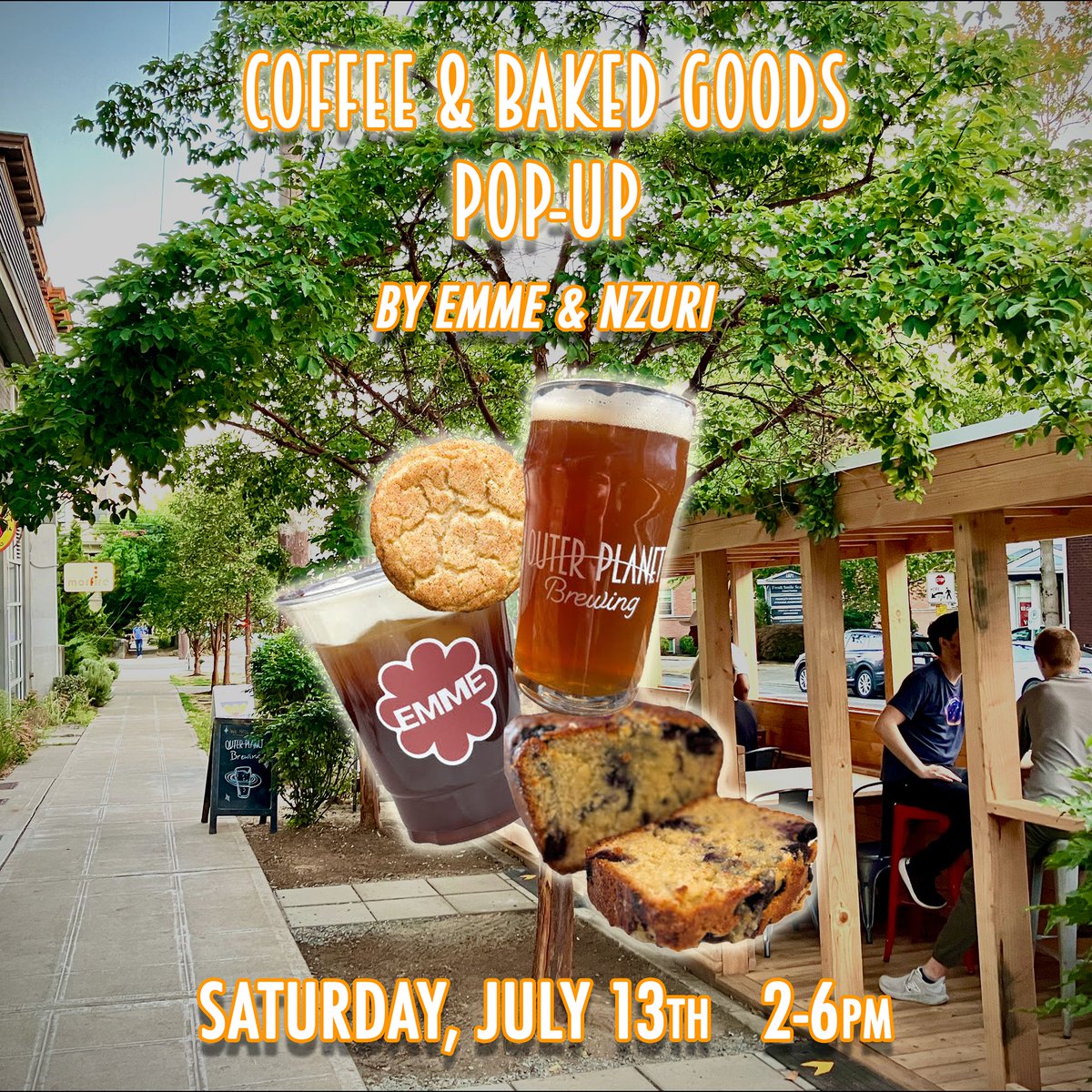 This Saturday! We have a very special pop up with coffee drinks by Emme and baked goods by Nzuri, complete with beer pairings 🍺 ☕️ 🍪  Join us 2-6pm, what a perfect way to beat the heat ☀️