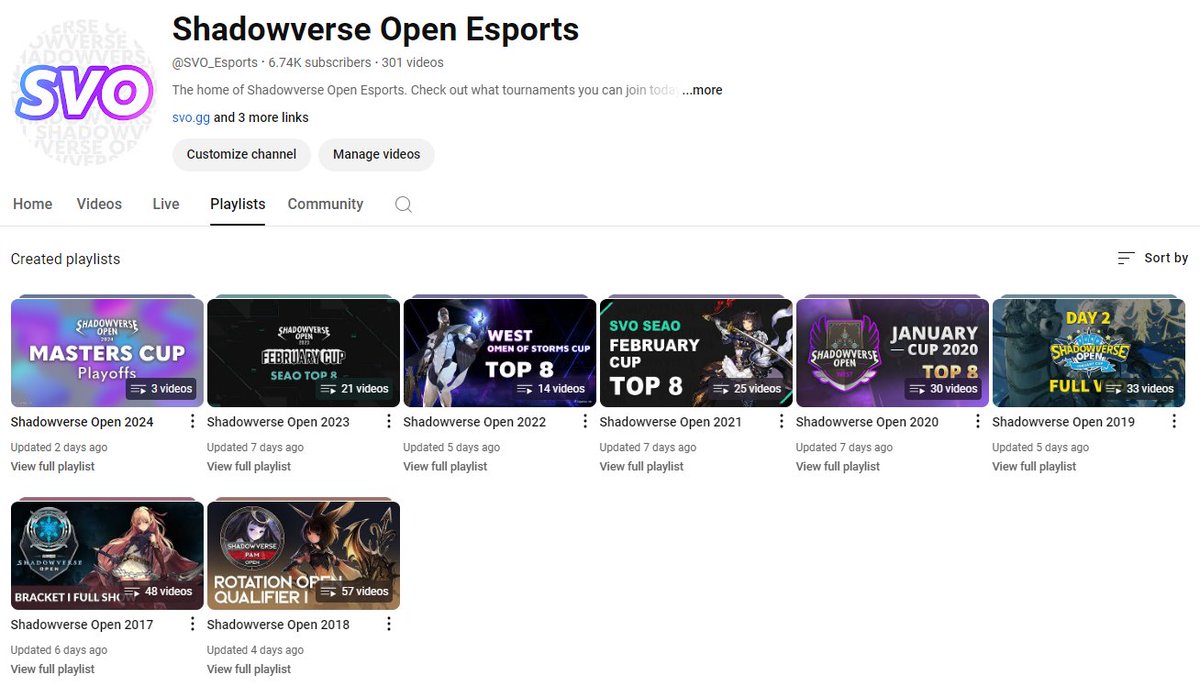In the mood to check out some SVO history?

We recently went through our YouTube channel and renamed everything for searchability, as well as reorganized all tournament VODs into playlists by year ✨

Check it out for yourself! 👉 youtube.com/@SVO_Esports