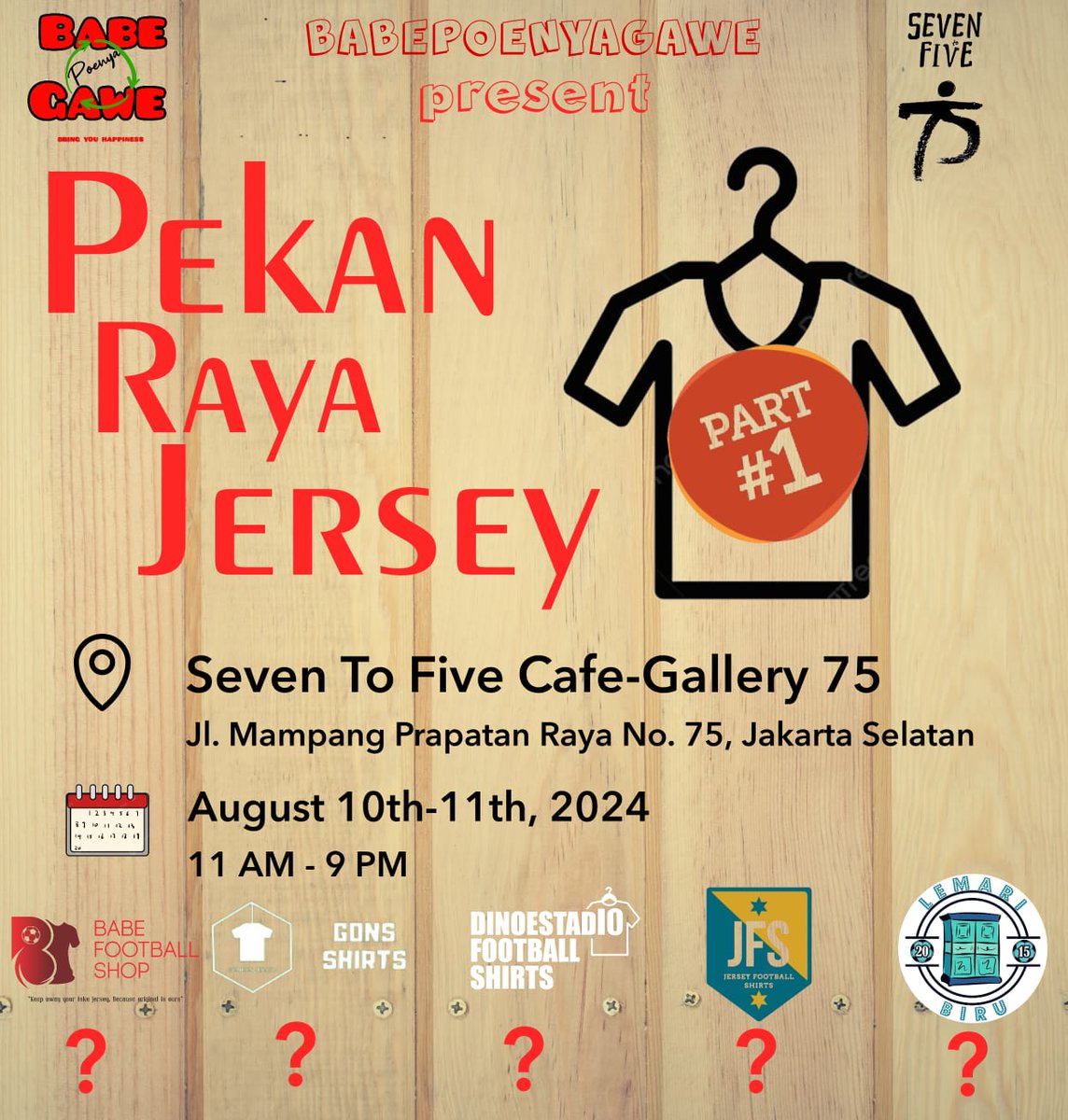 Hi guys, 

10-11 Agustus 2024 nanti ada bazaar jersey original ni di Jakarta. Buat kamu yang pengen ngerasain serunya jadi tenant, kita masih mencari 5 tenant tambahan untuk melengkapi skuad yg ada. 

More info please wa 085894886862

Izin tag idolaku <a href="/Jerseyforum/">The OG Indonesian Blokecore</a>  <a href="/fajarrusalem/">Fajar Ramadhan</a>