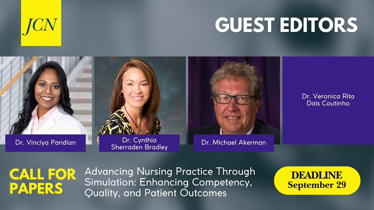J Clinical Nursing (@jclinnursing) on Twitter photo Call for papers! Meet the editors of "Advancing Nursing Practice Through Simulation: Enhancing Competency, Quality, and Patient Outcomes." Submit by Sept 29 <a href="/VinciyaPandian/">Vinciya Pandian PhD, MBA, MSN, FAANP, FAAN</a>, Michael Akerman, Cynthia Sherraden Bradley Veronica Rita Dais Coutinho buff.ly/3XzopkC Call for papers! Meet the editors of "Advancing Nursing Practice Through Simulation: Enhancing Competency, Quality, and Patient Outcomes." Submit by Sept 29 <a href="/VinciyaPandian/">Vinciya Pandian PhD, MBA, MSN, FAANP, FAAN</a>, Michael Akerman, Cynthia Sherraden Bradley Veronica Rita Dais Coutinho buff.ly/3XzopkC