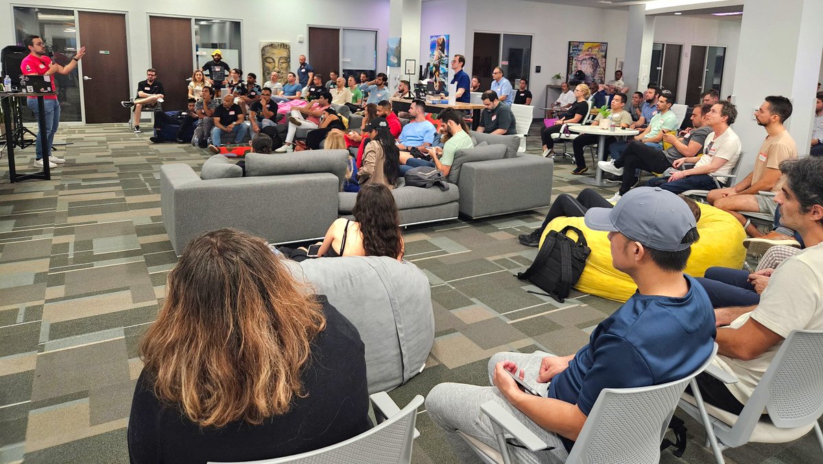 Tonight's super crossover AI event was epic 🚀🚀
<a href="/GPTuesdays/">GPTechday</a> x <a href="/miamiaihub/">Miami AI Hub</a> x <a href="/crewAIInc/">CrewAI</a> x <a href="/officelogicmia/">The Hub @ Office Logic</a>

We learned all about AI agents from <a href="/joaomdmoura/">João Moura</a> 🤓
<a href="/GrantKurz/">Grant Kurz</a> <a href="/rubenharris/">Ruben Harris</a> <a href="/MicahBerkley/">Micah Berkley</a> <a href="/ArturMeyster/">Artur Meyster</a> <a href="/prp/">Pratap | Penumalli.eth</a> <a href="/Larissa_Macko/">Larissa Macko</a>
#Miami #miamitech