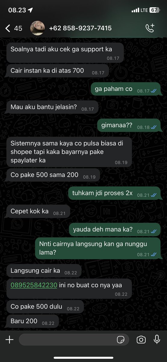 panggilnala's tweet photo. ak cba jdi buyer dia lgi pke no lain, dan dia itu selalu mintain akun x kita dan nyuruh pake co, gue minta qr nya susah bgt ga ngasih2, sekarang dia nyuruh co pake no 089525842230
#zonauang #zonajajan #gestun https://t.co/Ch112AgXS3