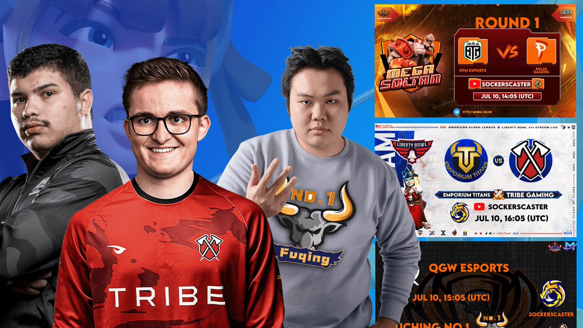 Sockers_'s tweet photo. Hoy miercoles
16.00 CET โฐ๏ธ10.00 EST
โ
@HTMEsports ๐ @PulseGaming_1
โ
#QGW ๐ @FuChingCoC
โ
@TribeGamingCoC ๐ @emporiumtitans
YT https://t.co/ZtowSuHhWv
TW
https://t.co/UvuJuygy1k
#CLASHOFCLANS
RT ๐ https://t.co/iGVLeuJ2WK