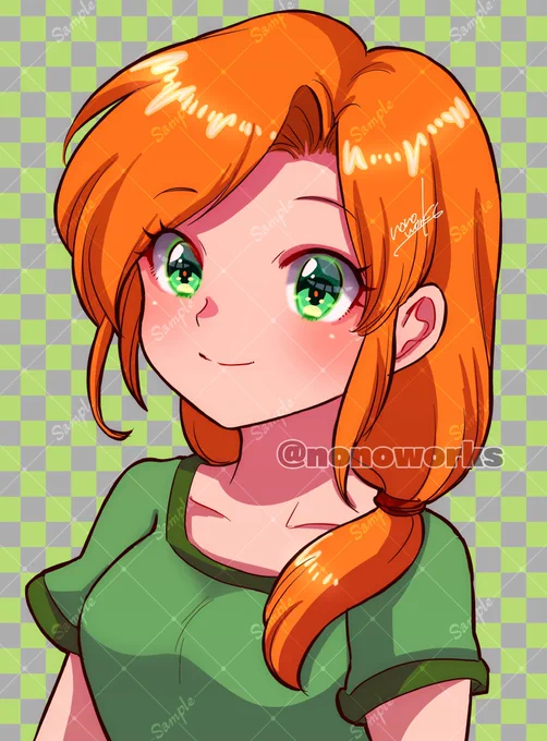 I drew Alex from Minecraft Thank you for the wonderful request!