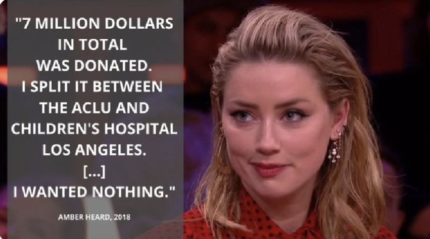 introspectiveho's tweet photo. Another Amber Heard lie.  "7 million dollars IN TOTAL was donated"

#amberheardisaliar #amberheardisanabuser #JohnnyDeppKeepsWinning https://t.co/GviyD6hRvh