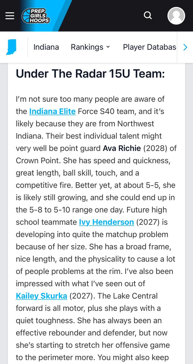 INEliteForce's tweet image. Thanks @PGHIndiana for the recognition! @IndianaEliteWBB 

prepgirlshoops.com/2024/05/grassr…