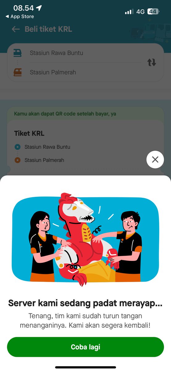 BagusAandrian's tweet photo. @CommuterLine kok gagal mulu ya beli tiket? https://t.co/RXQaLF0KVn