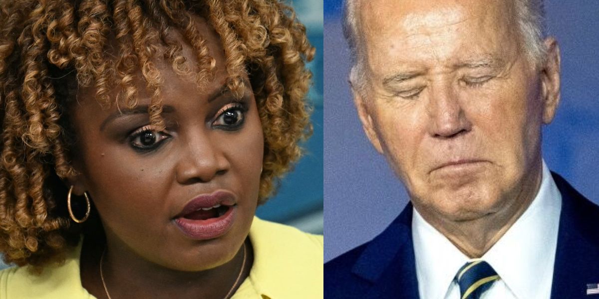 theblaze's tweet image. Karine Jean-Pierre suggests Russians are using online bots to help Trump by spreading damaging videos from the debate dlvr.it/T9NlYj