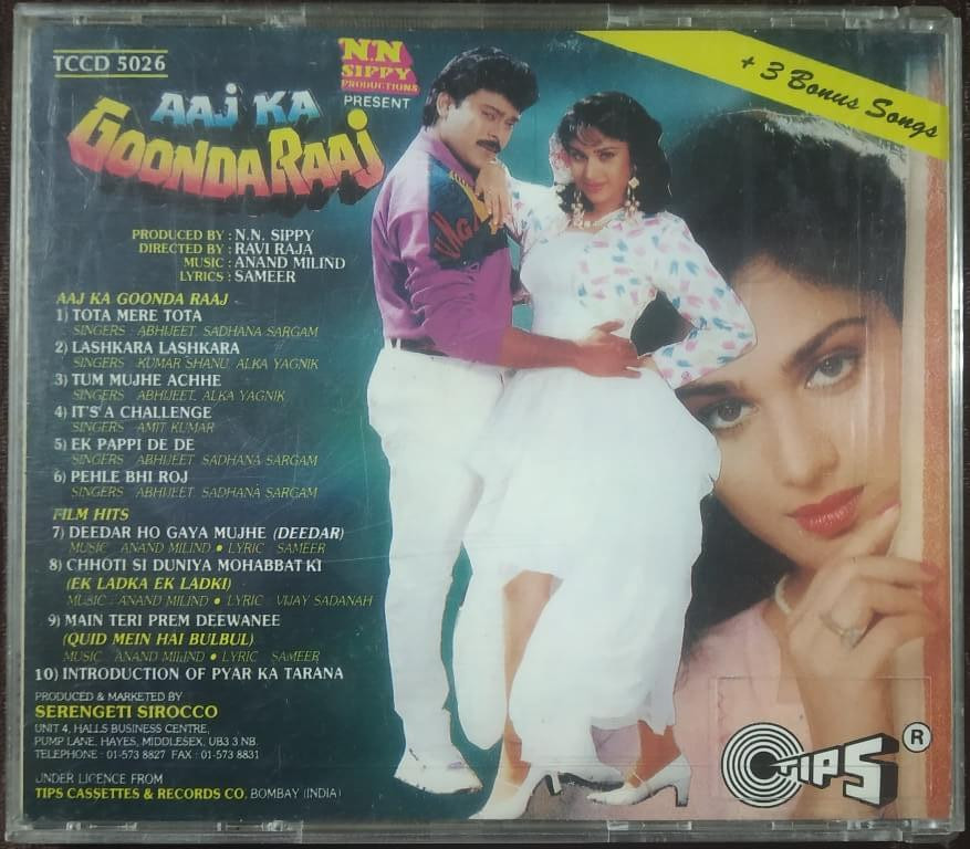 MovzMusicals999's tweet photo. #32YearsForAajKaGoondaRaaj

Hindi Remake of @KChiruTweets  own telugu film #GangLeader. Music was huge plus for the flick. 

#AajKaGoondaRaj Audiocd /cassette @tipsofficial

#AnandMilind musical

@KChiruTweets @meenakshises
#Ravirajapinisetty #NNSippy https://t.co/4EcsU7pVoM