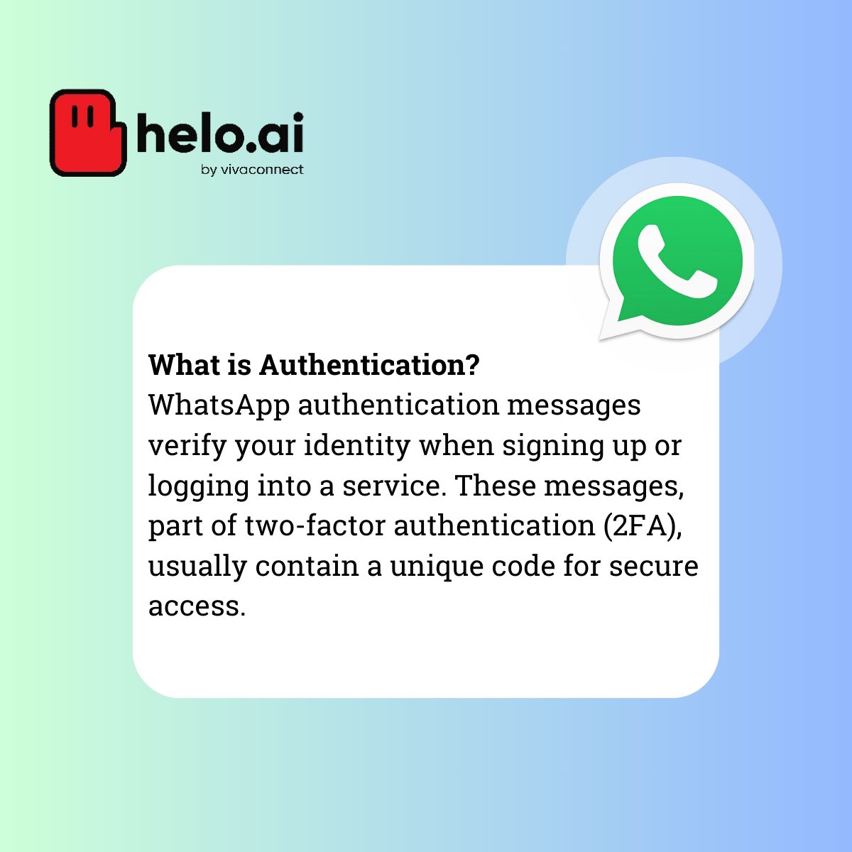 sayheloai's tweet photo. Streamline user verification with WhatsApp authentication messages! Learn how this secure and efficient method enhances user experience and boosts security across digital platforms
#UserVerification #WhatsAppAuthentication #SecureMessaging #sayheloai  #lifeatheloai #VivaConnect https://t.co/rt6LCmzvr6