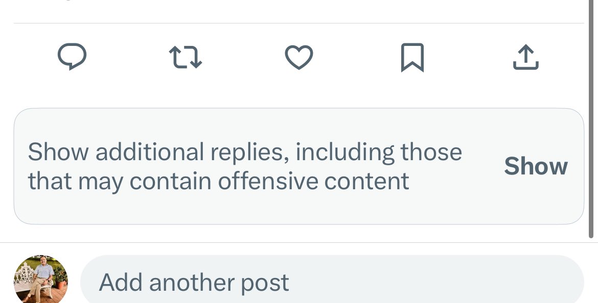 sidd_sharma01's tweet photo. Dear @X @XCorpIndia @Support - Why am I getting this on every post 🧐
And upon click in nothing shows up 👇🏾
#AdditionalReplies #OffensiveContent https://t.co/olaPB2zymt