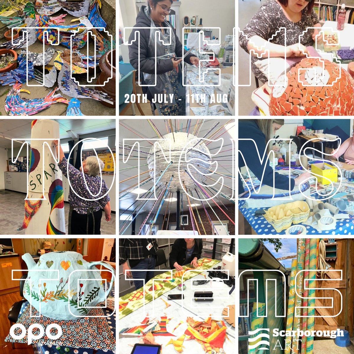 TOTEMS - For the last few weeks 6 local artists have been working with 6 community groups to create giant sculptures that hold special meaning for the people that have made them. 

TOTEMS
20th July - 11th August
Thursday to Sunday 
11am - 4pm
Admission Free