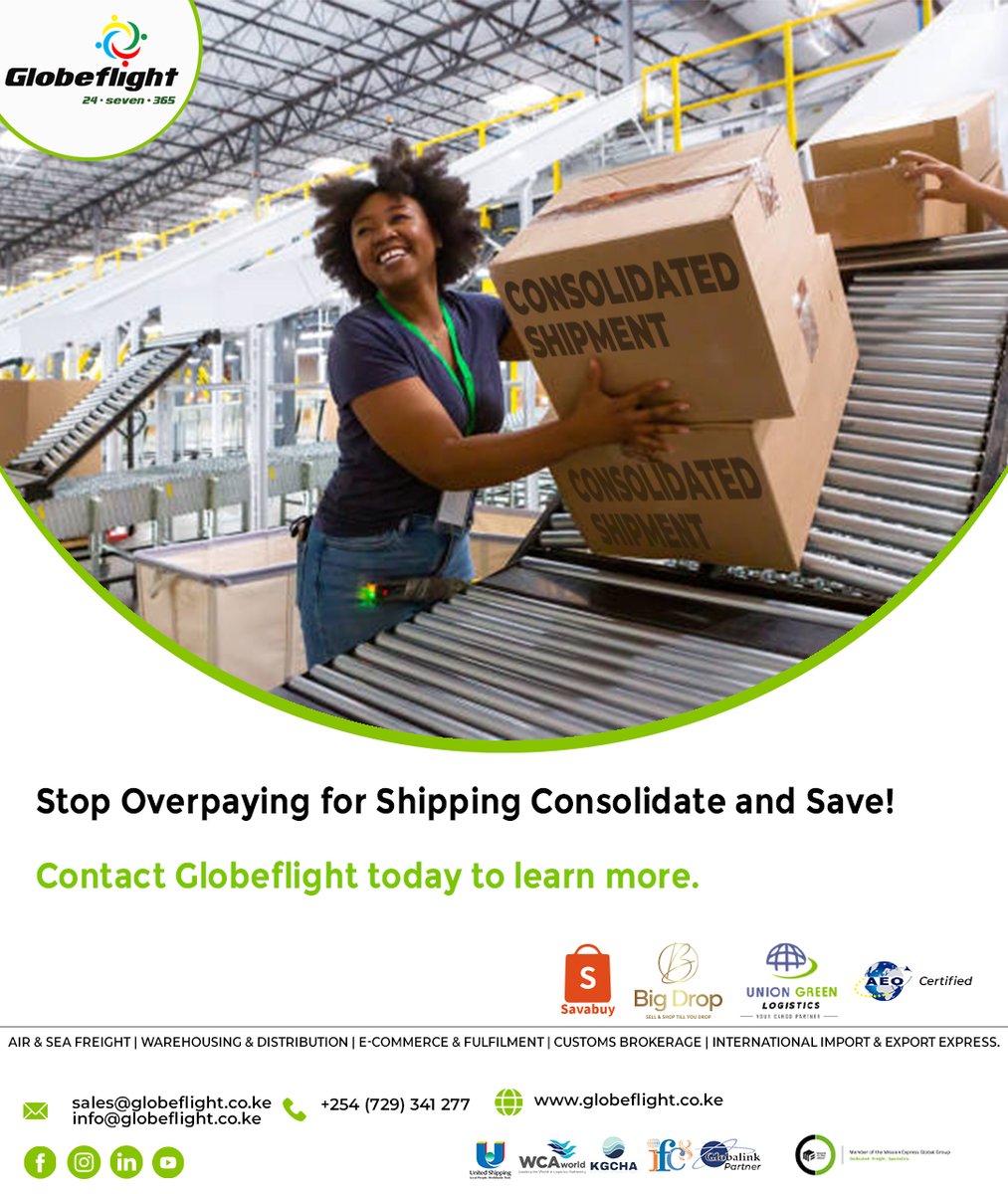 globeflight_ke's tweet photo. #whoiswe ✈️Are you tired of seeing high shipping costs eat away at your profits?  
Look no further than Globeflight's consolidation services!🚢
Contact Us today https://t.co/wfUvFqL7ji or +254729341277
#500GenZs #SamsungUnpacked #10thofJuly https://t.co/vRnTOrtEE0