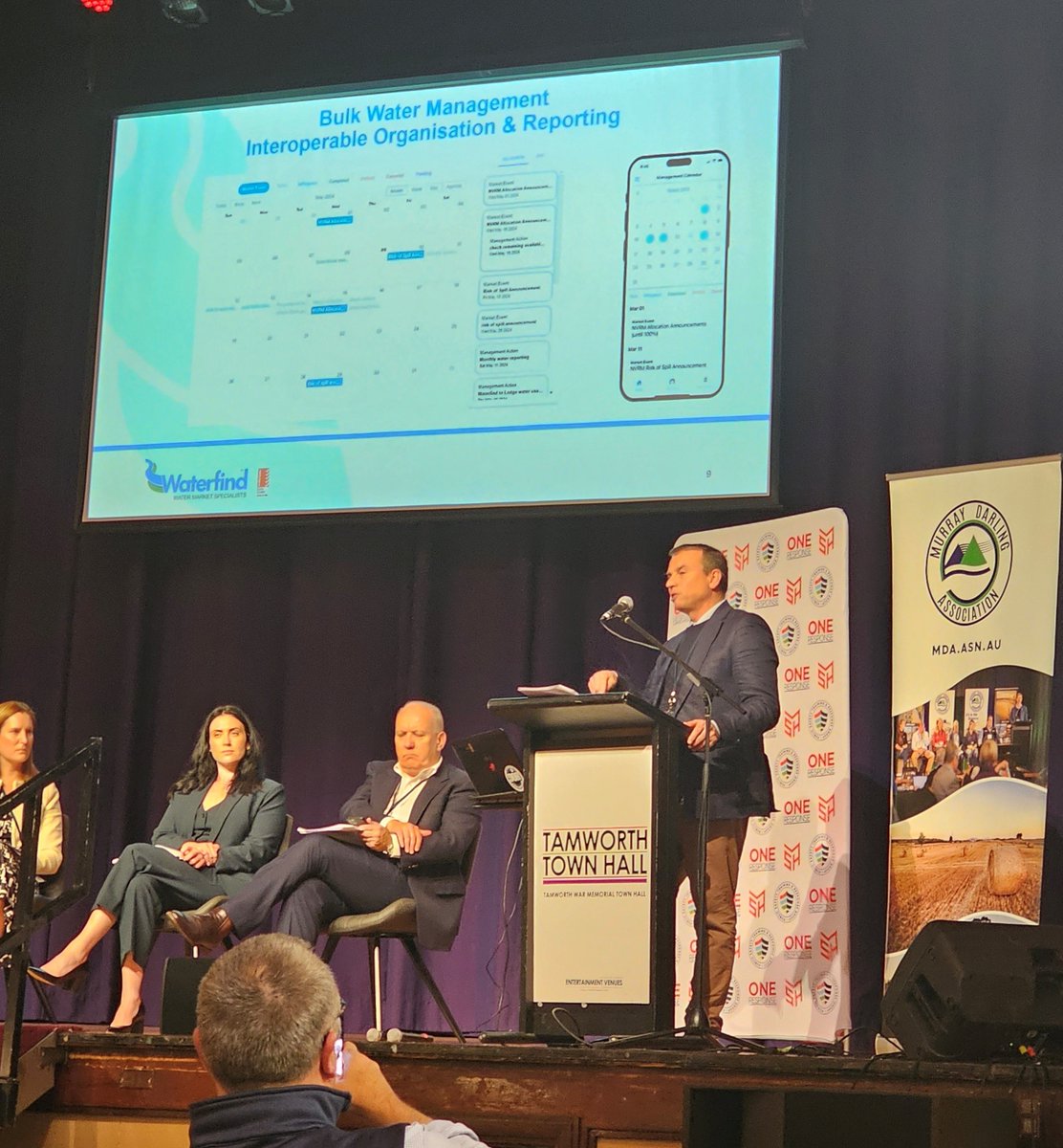 Waterfind's tweet photo. It was a pleasure to present on the importance of water markets and intermediaries in water management and security at the 80th Annual National Conference of the @MurrayDarlingAs in Tamworth today. https://t.co/kZGc4Wnq4M