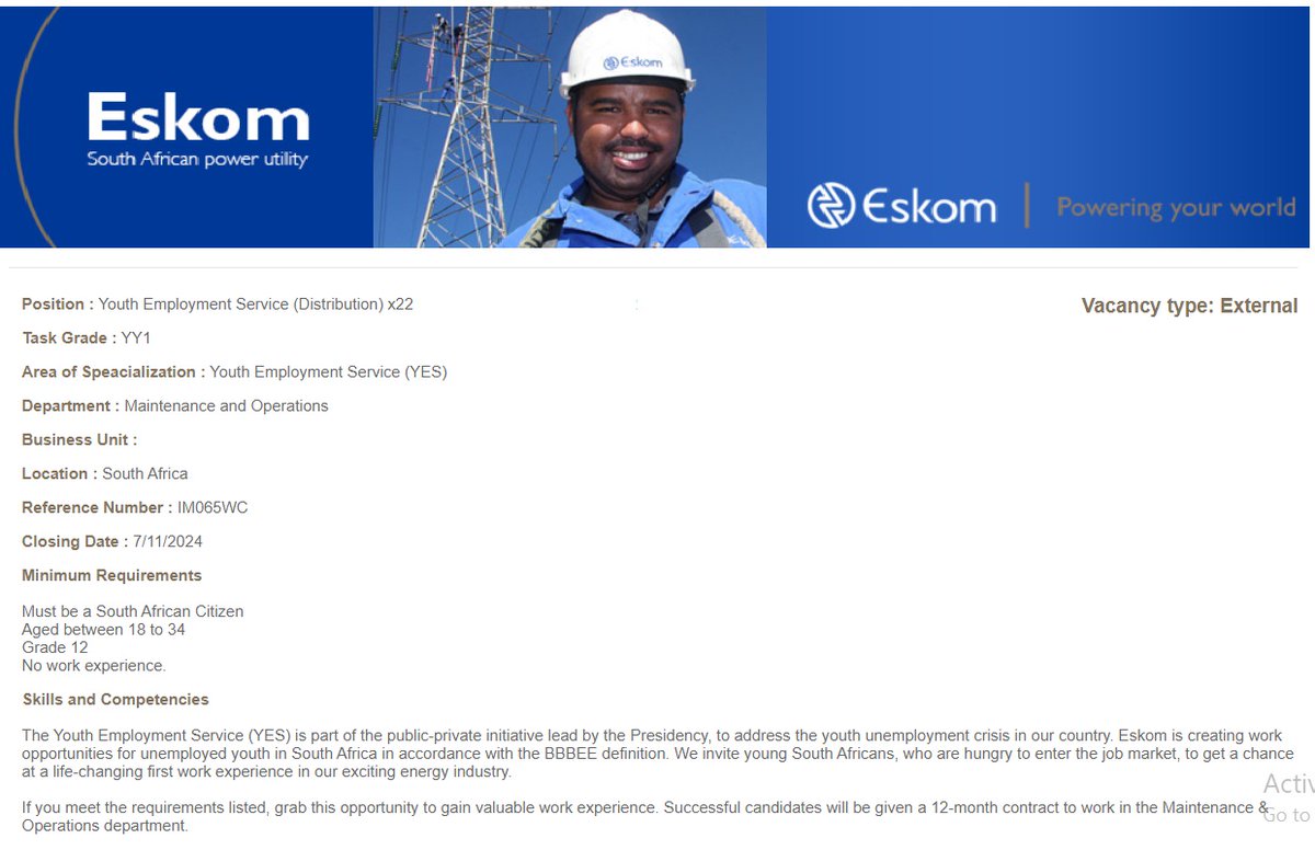Nayi_iplug's tweet photo. Ngelinye ilanga uyothola ucingo oluvela kuBoss wakho nawe.❤️
Biza wonke Umuntu Omaziyo.🪐 Eskom has a learnership🔥🔌🔌

Application link >>> https://t.co/kAUhjSJBdq
-- https://t.co/pUyEMHOasq