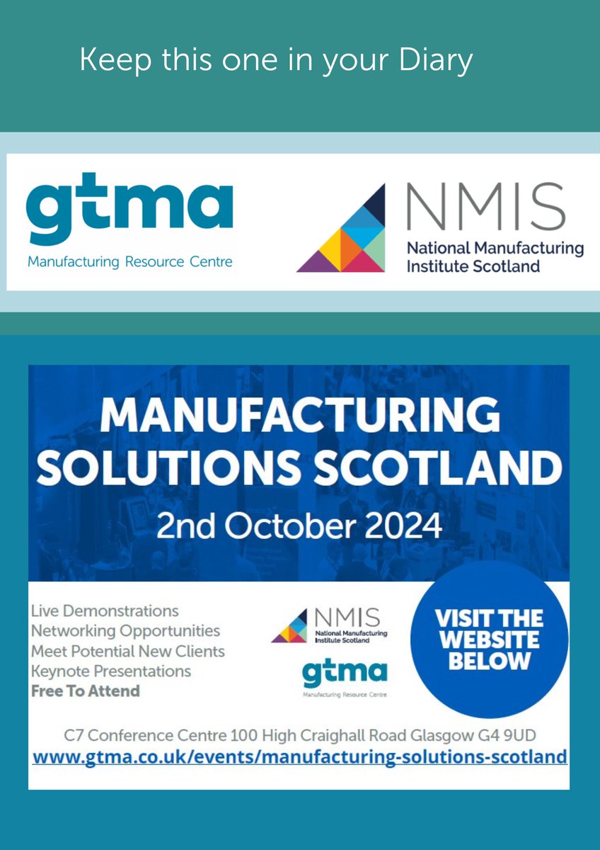 👀Manufacturing Solutions Scotland   💠   2nd October, 2024    💠
Find out more 👉 gtma.co.uk/events/manufac… 
@NMIS_Group