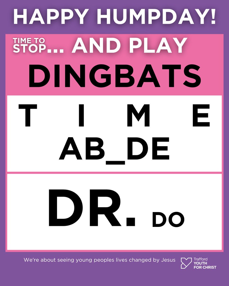 Tyfcteam's tweet photo. // D I N G B A T S // 🛎️🦇
Happy Humpday! Time to stop, and play!

Say what you see.
Here's a couple of Dingbats for you to have a go at.
Go!

#happyhumpday #timetostop #stopandplay #playtime #challengeaccepted #dingbats https://t.co/MdL1UdG6pJ