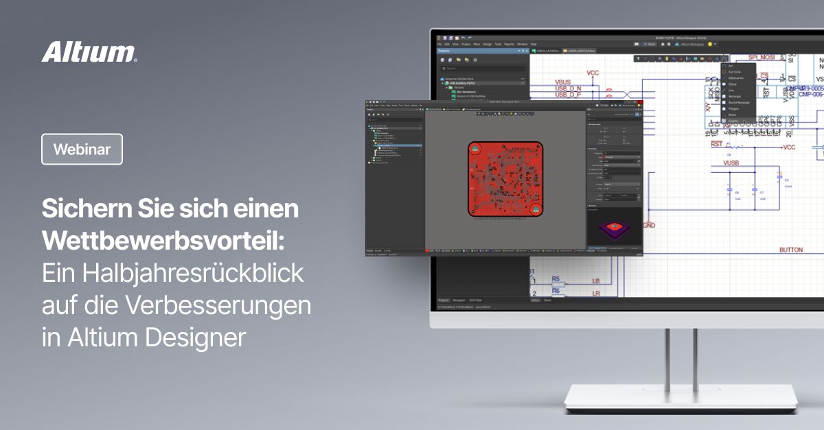 Begleiten Sie uns diesen Monat bei der Erkundung der Neuerungen, die in diesem Jahr in Altium Designer 24 vorgenommen wurden. In diesem Webinar werden die Verbesserungen der Funktionen für alle Benutzer hervorgehoben.

Jetzt anmelden: bit.ly/3VOM3XL 

#webinar #altium