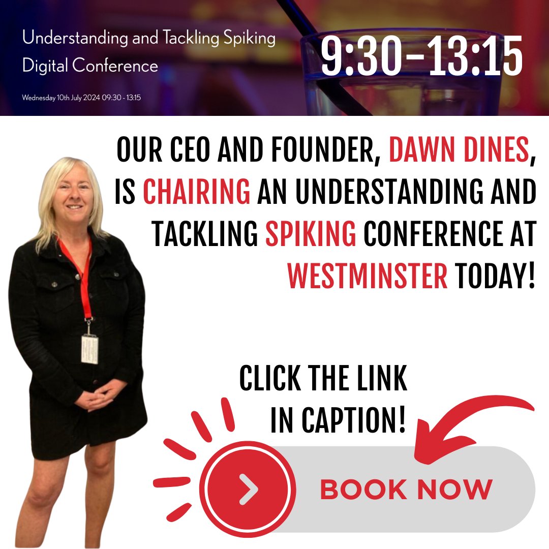StampOutSpiking's tweet photo. ‼️ REMINDER ‼️

Our CEO and Founder, Dawn Dines, will be chairing the Westminster Understanding and Tackling Spiking Digital Conference TODAY!

https://t.co/G4s6oTDfcL

#westminsterinsight #stampoutspiking #spiking #endspiking #ISOSD #ISOSM https://t.co/FyBAkjQcMh