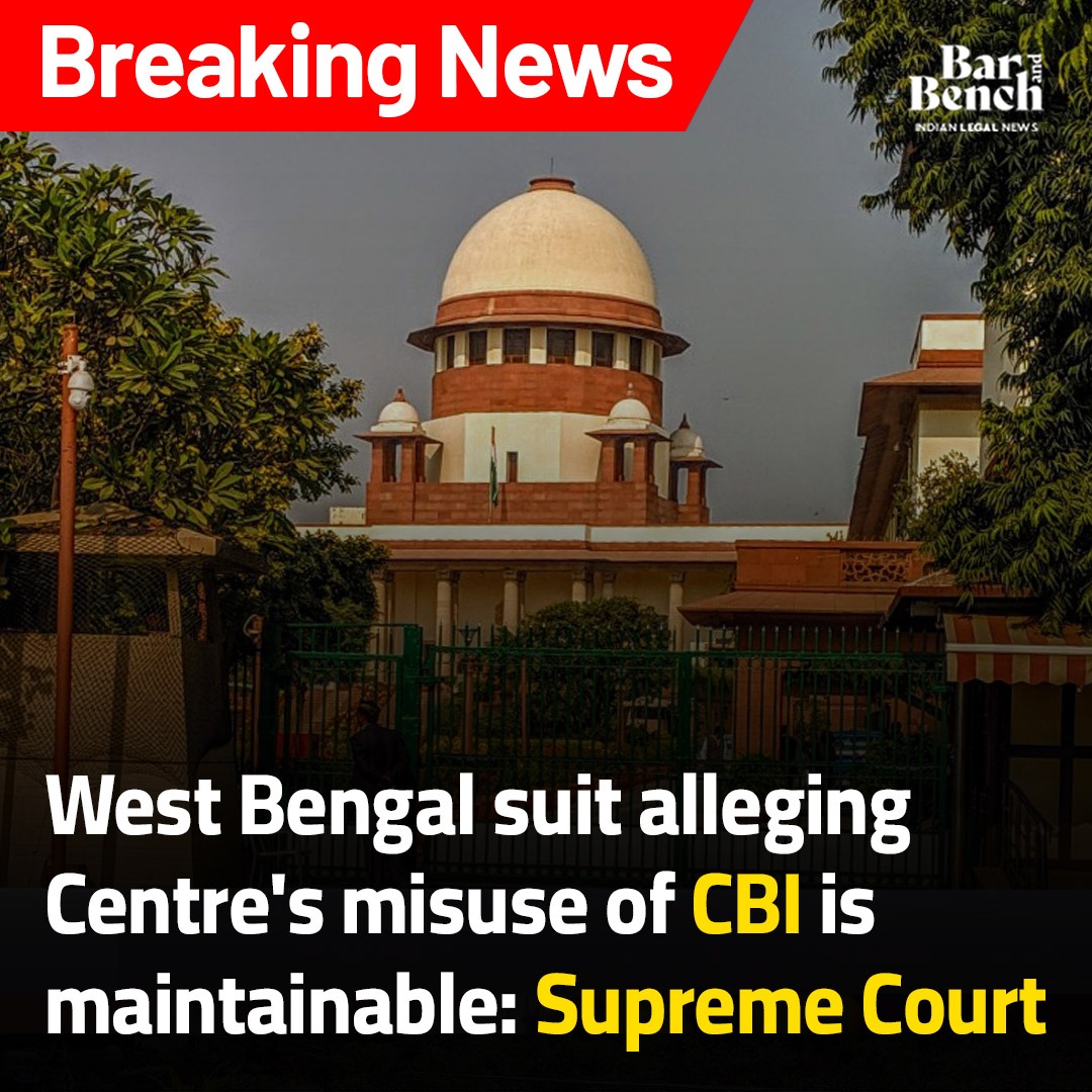 rahul____ji's tweet photo. Justice Prevails
#SupremeCourtOfIndia holds #WestBengals suit against Centre over misuse of #CBI as maintainable turns down Centre's contention on maintainability of the suit
Bengal shall continue to fight against the Bangla-Birodhi agents of the BJP
#ModiDownDown
#Dhruv_Rathee https://t.co/oQku8CJmK0