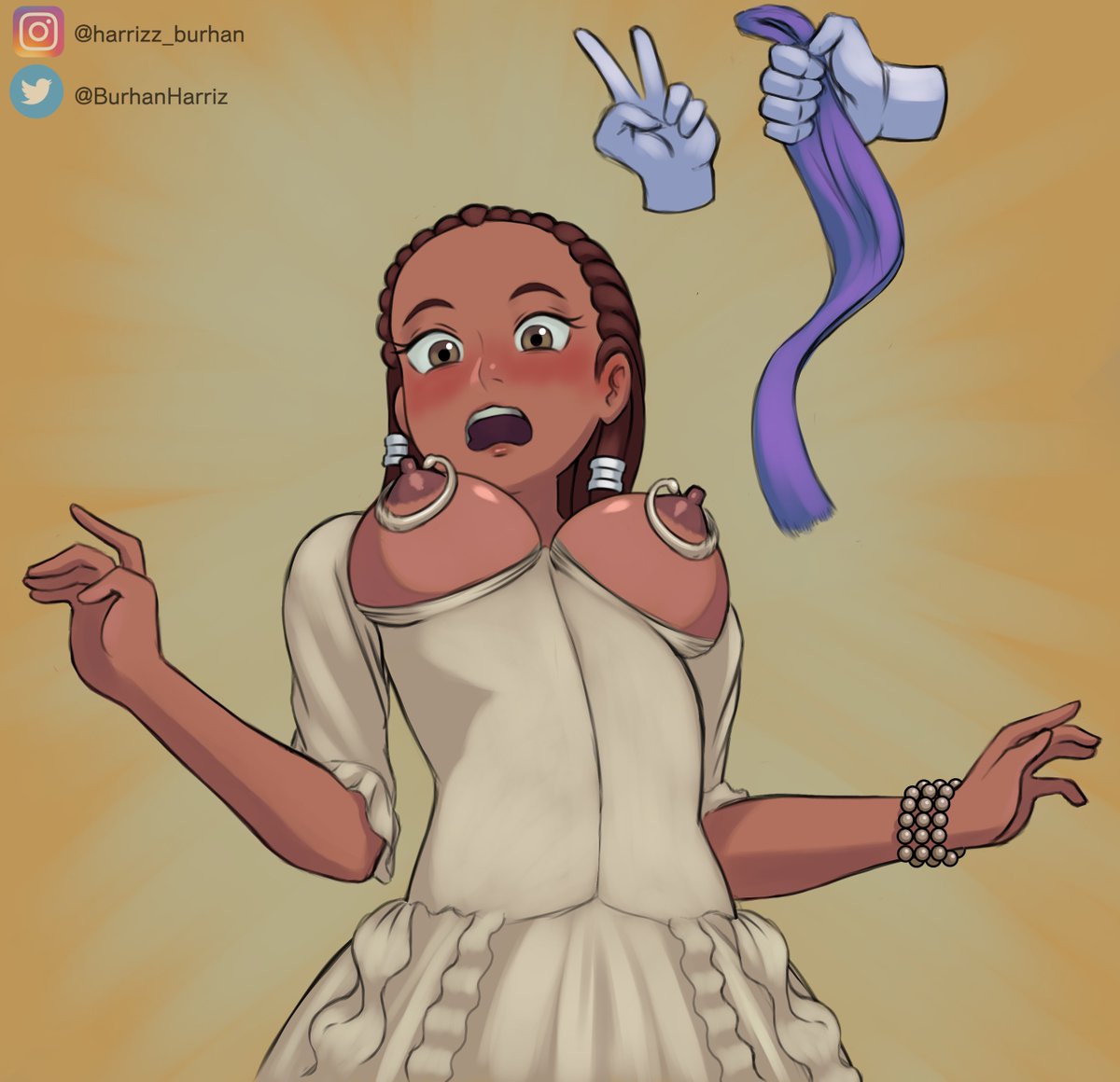 Osvaldo94616550's tweet photo. Let's go back today to talk about my OC Marie, the pirate who now adores French fashion in her own way... Today I'll show you how she wears this dress! First draw by @BurhanHarriz Second draw by @R https://t.co/IX3ByslYOB