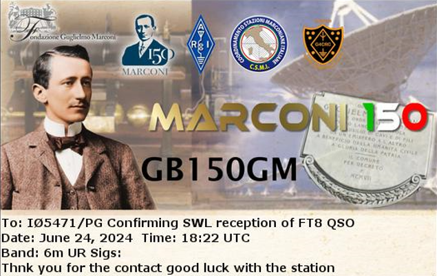 SparkySWL's tweet photo. Nice #eQSL from #GB150GM, special #Marconi ham station from the #CRAC - Cornish Radio Amateur Club in Redruth, for a #SWL report on the #6meter band. #lowvhf #50MHz #vhfdx #hamradio @FMDXIreland https://t.co/UsKQmWc0Az